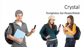  Presentation with focus - Theme consisting of sending messages by mobile phone background and a white colored foreground