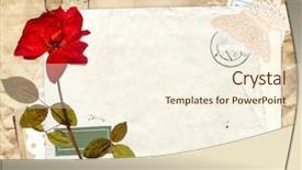  Presentation with scrapbooking - PPT theme consisting of sending rose - old envelope and dry pose background and a cream colored foreground