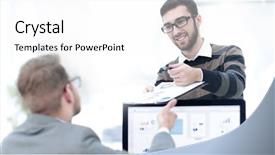  Presentation with financial management - Slides consisting of sends the employee a financial background and a  colored foreground