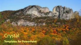  Presentation with rocks - Colorful presentation theme enhanced with seneca rocks peak with colorful autumn time backdrop and a tawny brown colored foreground