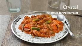  Presentation with peanut - Colorful PPT layouts enhanced with senegalese-peanut-stew-called-mafe backdrop and a coral colored foreground