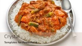  Presentation with peanut - Presentation having senegalese-peanut-stew-called-mafe background and a coral colored foreground