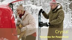  Presentation with snowboard - Slides with senior-active-man-with-snowboard background and a  colored foreground