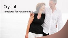  Presentation with romantic - Colorful theme enhanced with senior adult - beautiful mature couple taking backdrop and a white colored foreground