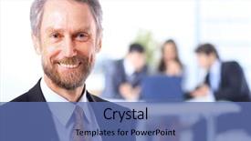  Presentation with staff - Amazing PPT layouts having senior adult - successful business man standing backdrop and a ocean colored foreground