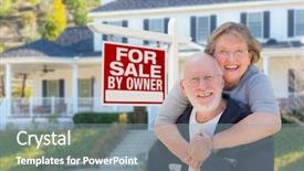  Presentation with senior couple - Audience pleasing presentation theme consisting of senior adult couple in front backdrop and a gray colored foreground