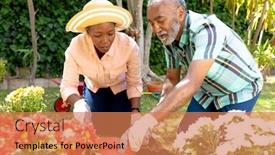  Presentation with senior couple - Slide deck featuring senior-african-american-couple-spending background and a coral colored foreground