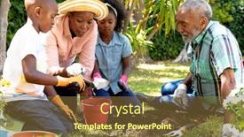  Presentation with senior couple - Amazing PPT theme having senior-african-american-couple-spending backdrop and a tawny brown colored foreground