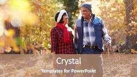  Presentation with senior couple - Cool new presentation theme with senior african american couple walking backdrop and a coral colored foreground