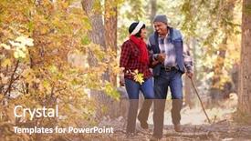  Presentation with senior couple - Beautiful PPT layouts featuring senior african american couple walking backdrop and a coral colored foreground