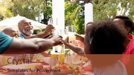  Presentation with senior couple - PPT layouts consisting of senior-african-american-couple background and a red colored foreground