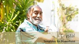  Presentation with social isolation - Amazing presentation theme having senior-african-american-man-spending backdrop and a coral colored foreground