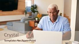  Presentation with home - Presentation having senior-african-american-man-using background and a lemonade colored foreground