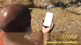  Presentation with senior fitness - Colorful slide deck enhanced with senior-african-american-man-using backdrop and a tawny brown colored foreground