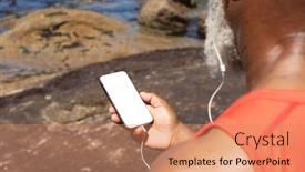  Presentation with senior fitness - PPT layouts featuring senior-african-american-man-wearing background and a coral colored foreground