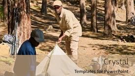  Presentation with hike forest - Slide deck having senior-african-american-man background and a  colored foreground