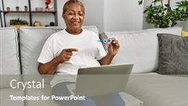  Presentation with temperature - Slide set having senior-african-american-woman-having background and a  colored foreground