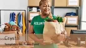  Presentation with african charity - Presentation consisting of senior-african-american-woman-wearing background and a coral colored foreground