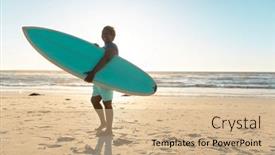  Presentation with african sunset - PPT theme featuring senior-african-american-woman background and a coral colored foreground