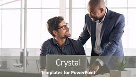  Presentation with african american meeting - Cool new theme with senior-and-junior-businessman-discussing backdrop and a gray colored foreground