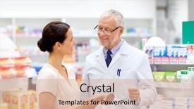  Presentation with apothecary - Slide deck having senior apothecary at pharmacy background and a lemonade colored foreground