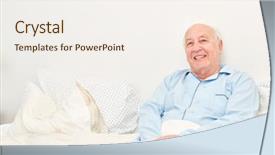  Presentation with bedridden patient - Colorful PPT theme enhanced with senior as a bedridden patient backdrop and a  colored foreground