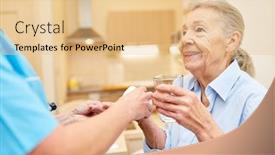  Presentation with assisted living - Amazing presentation design having senior-as-a-patient-receives backdrop and a lemonade colored foreground