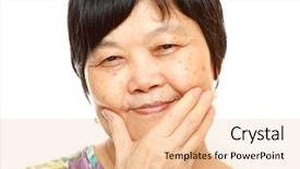  Presentation with senior asian - Colorful PPT theme enhanced with senior asian with hand backdrop and a lemonade colored foreground