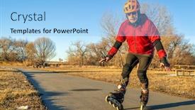  Presentation with skating - Presentation featuring senior-athletic-male-in-helmet background and a light blue colored foreground