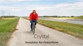  Presentation with touring - Presentation design featuring senior-athletic-man-is-riding and a soft green colored foreground