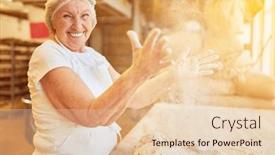  Presentation with dough - Slide set having senior-baker-kneading-dough background and a lemonade colored foreground