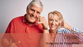  Presentation with senior couple - Audience pleasing PPT layouts consisting of senior-beautiful-couple-standing-together backdrop and a coral colored foreground