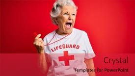  Presentation with red grey - Cool new theme with senior-beautiful-grey-haired-lifeguard backdrop and a red colored foreground
