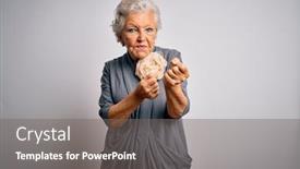  Presentation with fight - PPT layouts having senior-beautiful-grey-haired-woman background and a gray colored foreground