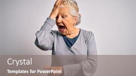  Presentation with queen - Amazing slide set having senior-beautiful-grey-haired-woman backdrop and a gray colored foreground