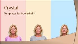  Presentation with collage - Theme enhanced with senior beautiful woman over colorful background and a  colored foreground