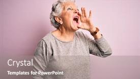 Presentation with communication - Amazing slide set having senior-beautiful-woman-wearing-casual backdrop and a gray colored foreground