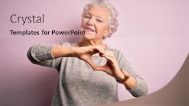  Presentation with heart love - Amazing presentation having senior-beautiful-woman-wearing-casual backdrop and a lemonade colored foreground