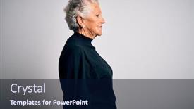  Presentation with black woman - Audience pleasing slide set consisting of senior-beautiful-woman-wearing-casual backdrop and a navy blue colored foreground