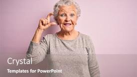  Presentation with fingers - Beautiful slide deck featuring senior-beautiful-woman-wearing-casual backdrop and a gray colored foreground