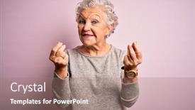  Presentation with pink business - Presentation design featuring senior-beautiful-woman-wearing-casual background and a coral colored foreground