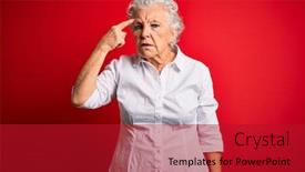  Presentation with skin infection - Beautiful PPT theme featuring senior-beautiful-woman-wearing-elegant backdrop and a crimson colored foreground