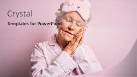  Presentation with sleeping - Theme featuring senior-beautiful-woman-wearing-sleep background and a lemonade colored foreground