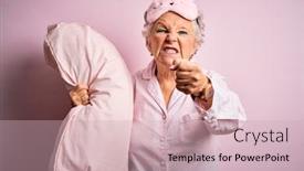  Presentation with sleep - Audience pleasing theme consisting of senior-beautiful-woman-wearing-sleep backdrop and a soft green colored foreground