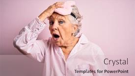  Presentation with pajama - Audience pleasing PPT theme consisting of senior-beautiful-woman-wearing-sleep backdrop and a lemonade colored foreground