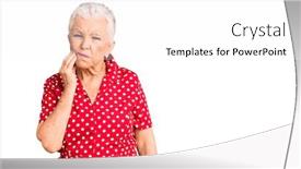  Presentation with blue eyes - Amazing presentation theme having senior-beautiful-woman-with-blue backdrop and a pink colored foreground