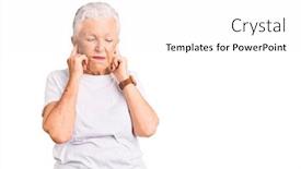  Presentation with blue music - Slides having senior-beautiful-woman-with-blue background and a white colored foreground