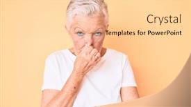  Presentation with breath - Slide deck having senior-beautiful-woman-with-blue background and a lemonade colored foreground