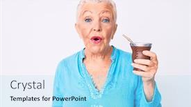  Presentation with blue eyes - Presentation theme with senior-beautiful-woman-with-blue background and a arctic colored foreground