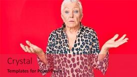  Presentation with blue eyes - Slide set with senior-beautiful-woman-with-blue background and a red colored foreground